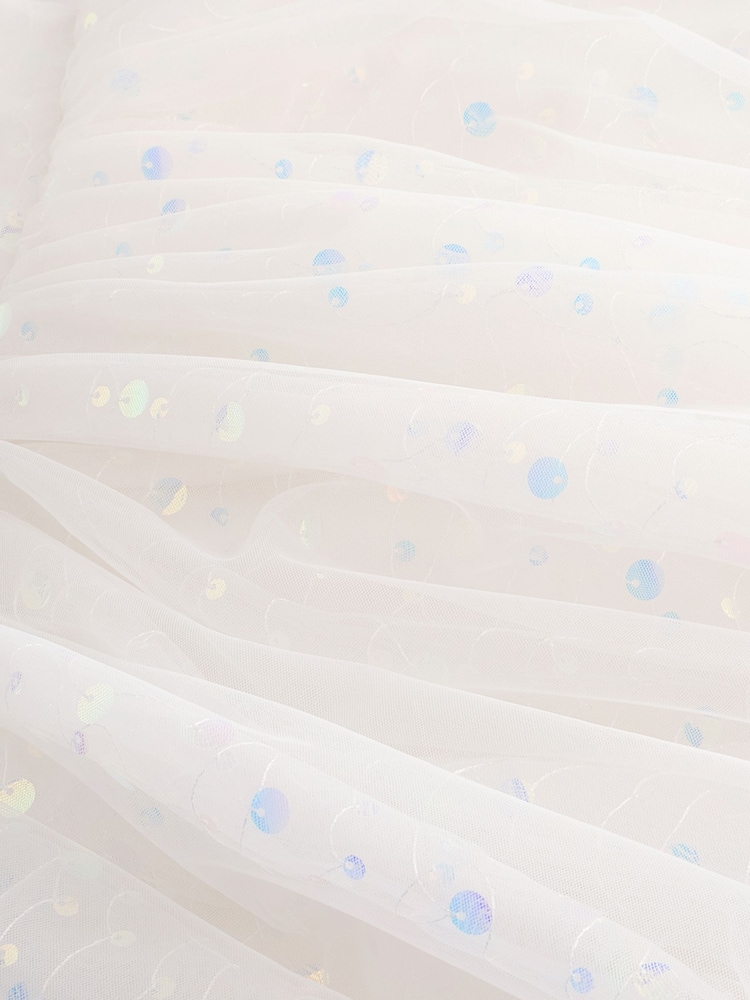 White Sequin Occasion Dress (3-16yrs) - Image 8 of 8