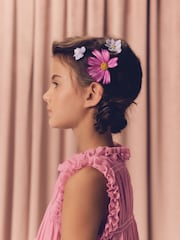 Pink Shirred Ruffle Party Dress (3-16yrs) - Image 4 of 4