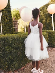 Weiß - Corsage Tulle Flower Girl Dress (3-16yrs) - Bild 2 von 8