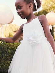 Weiß - Corsage Tulle Flower Girl Dress (3-16yrs) - Bild 3 von 8