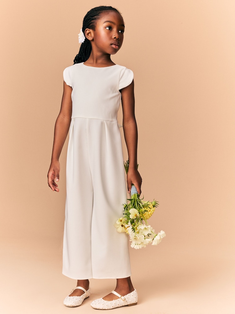 Cream Occasion Jumpsuit (3-16yrs) - Image 3 of 9