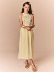 Lemon Yellow Embellished Occasion Dress (6-16yrs) - Image 1 of 4