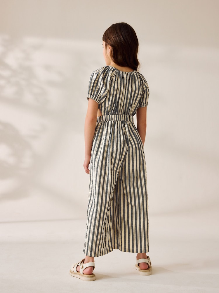 Monochrome Stripe Cut Out Jumpsuit (3-16yrs) - Image 2 of 9