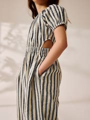 Monochrome Stripe Cut Out Jumpsuit (3-16yrs) - Image 4 of 9