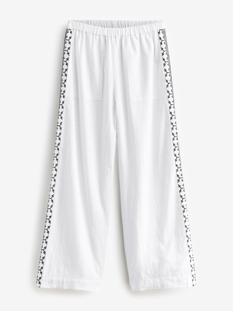 monochrome - Pantalon ample brodé 100% coton - Image 6 of 8