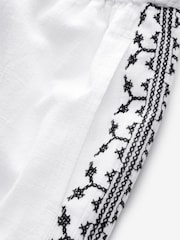 Monochrome 100% Cotton  Embroidered Wide Leg Trouser - Image 8 of 8