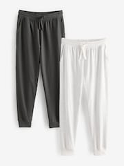 Grey Cuffed Lightweight 100% Cotton Joggers 2 Pack - Image 1 of 5