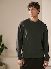 Vert kaki - Sweat-shirt léger Col rond % 100 - Image 1 de 7