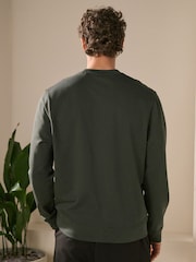 Vert kaki - Sweat-shirt léger Col rond % 100 - Image 3 de 7