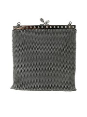 Prada Silver Metal Chain Shoulder Evening Black Bag - Image 3 of 6