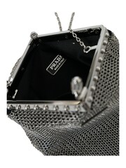 Prada Silver Metal Chain Shoulder Evening Black Bag - Image 6 of 6