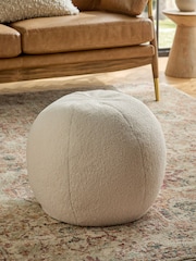Ivory Otis Boucle Pouffe - Image 1 of 4