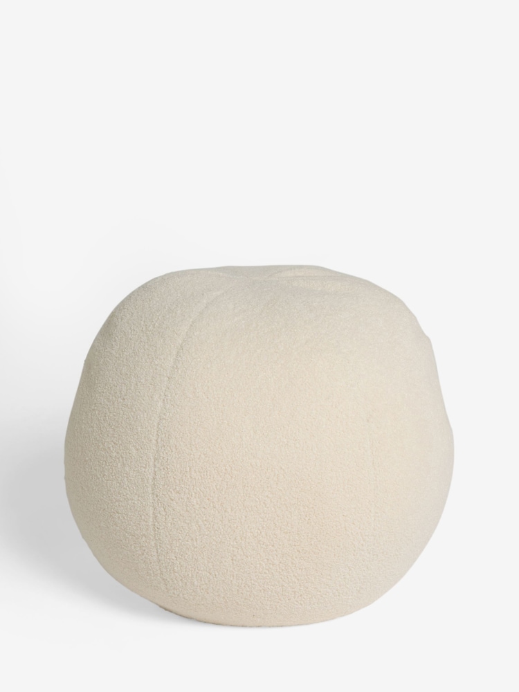 Ivory Otis Boucle Pouffe - Image 2 of 4