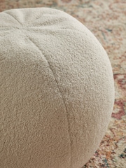 Ivory Otis Boucle Pouffe - Image 3 of 4