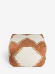 Orange Geometric Pouffe - Image 4 of 6