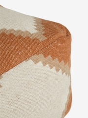 Orange Geometric Pouffe - Image 5 of 6