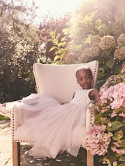 Blush Pink Sequin Tulle Occasion Dress (3-16yrs) - Image 2 of 8