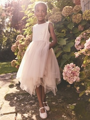 Blush Pink Sequin Tulle Occasion Dress (3-16yrs) - Image 4 of 8