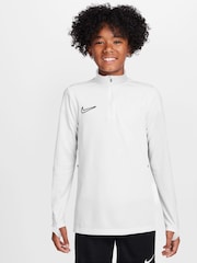 Nike White Dri-FIT Academy 25 Half Zip Drill Top - Image 1 of 3