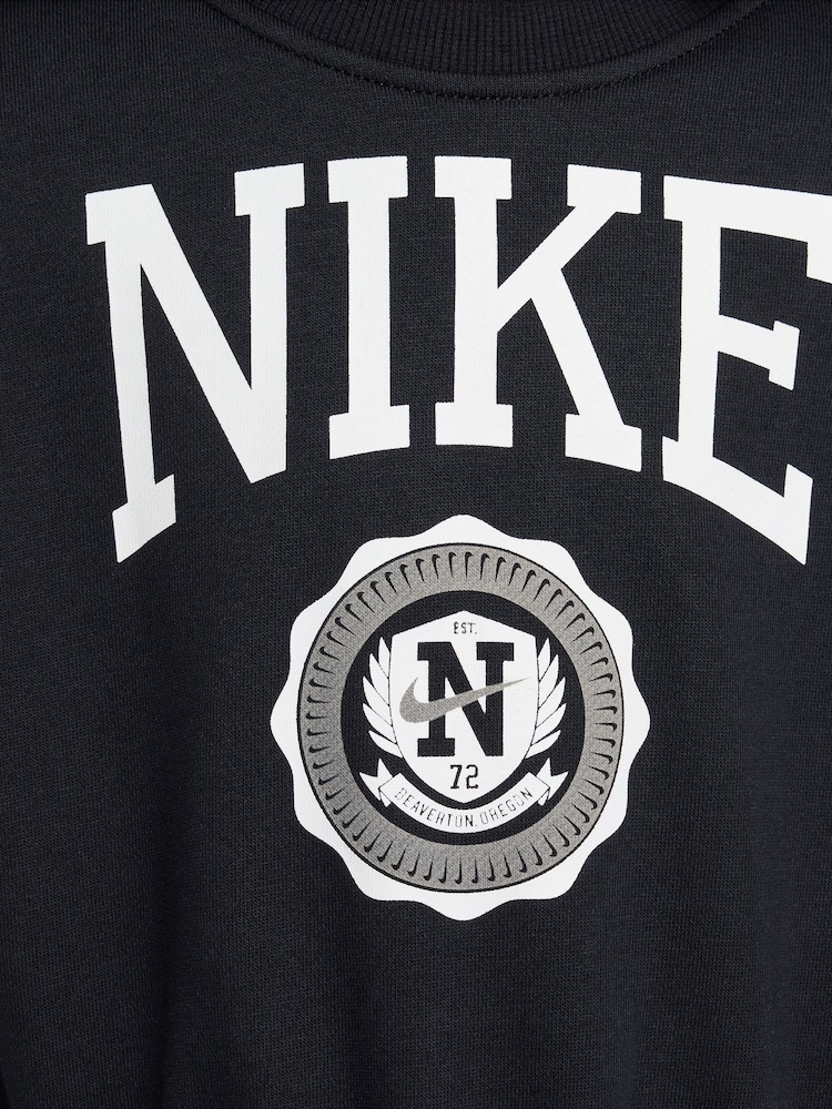 Nike Black Boxy Varsity Crew Neck Sweatshirt - Image 6 of 6