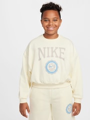Nike Coconut Cream Boxy Varsity Crew Neck Sweatshirt - Image 1 of 3