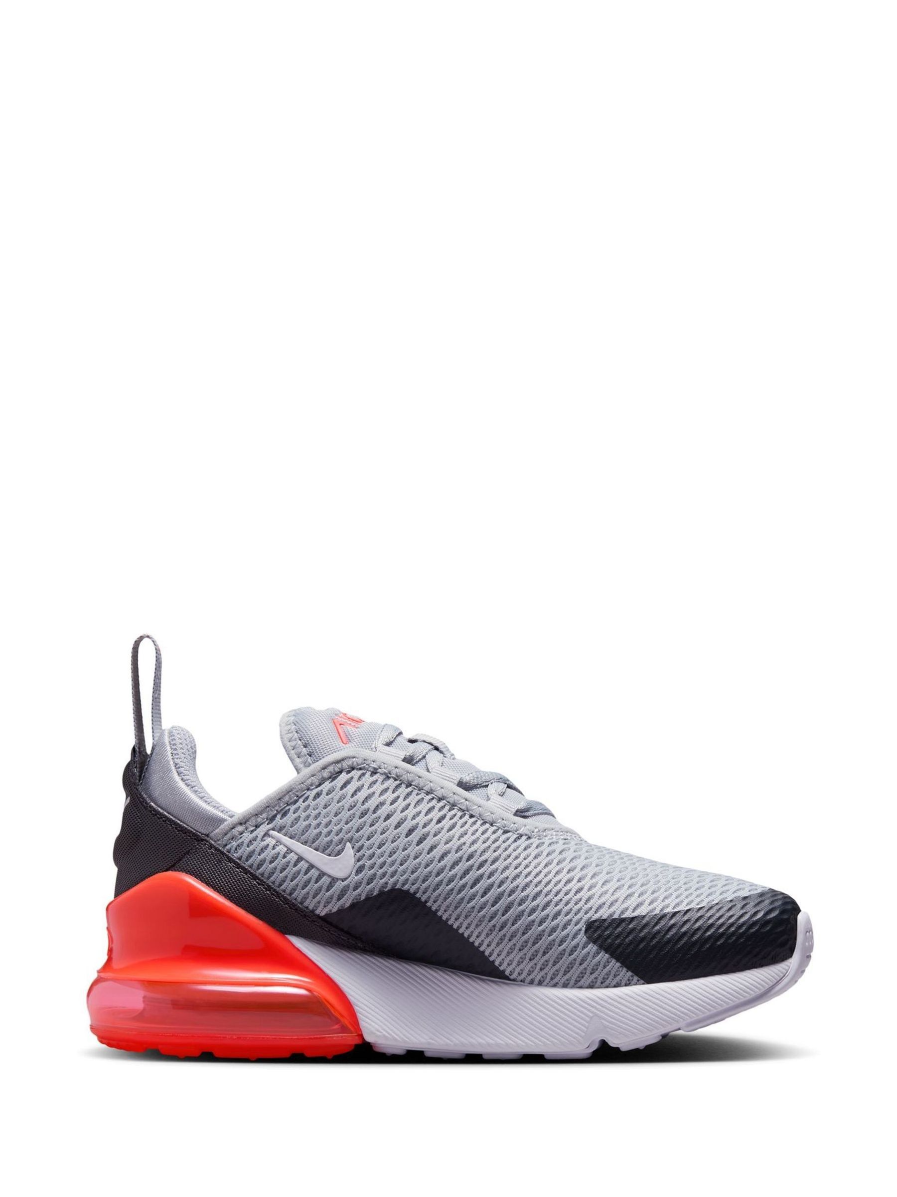 grey and red airmax 270