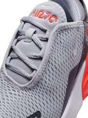 Nike Wolf Grey White Junior Air Max 270 Trainers - Image 8 of 10