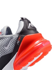 Nike Wolf Grey White Junior Air Max 270 Trainers - Image 9 of 10