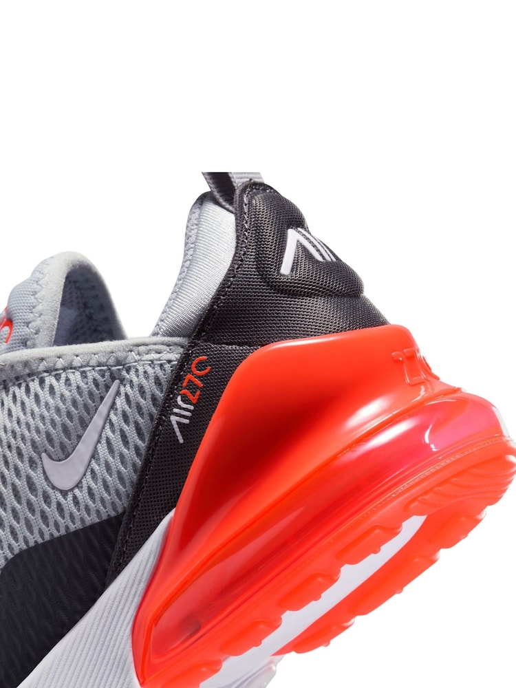 Nike Wolf Grey White Junior Air Max 270 Trainers - Image 9 of 10
