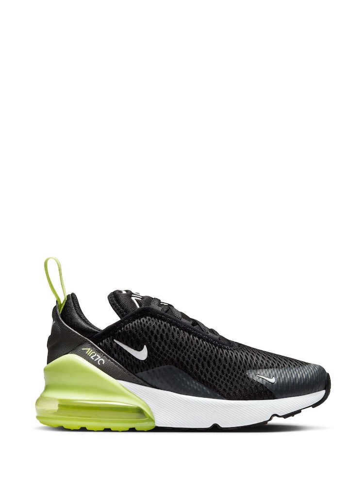 Nike Black Yellow Twist Junior Air Max 270 Trainers - Image 1 of 10