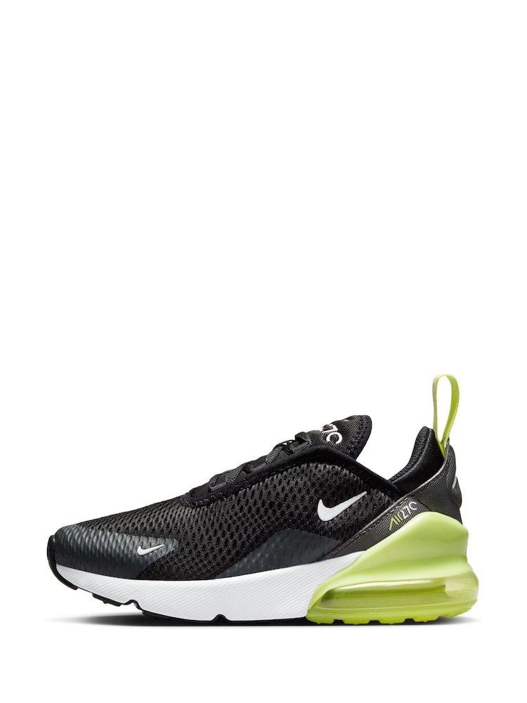 Nike Black Yellow Twist Junior Air Max 270 Trainers - Image 2 of 10