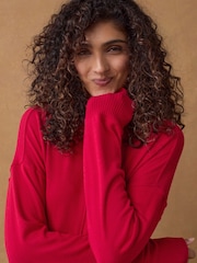 Red Soft Touch Cosy Seam Crew Neck Jumper - Image 1 of 6