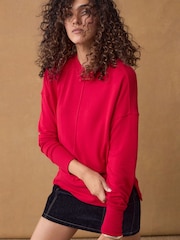 Red Soft Touch Cosy Seam Crew Neck Jumper - Image 2 of 6