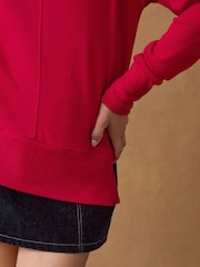 Red Soft Touch Cosy Seam Crew Neck Jumper - Image 4 of 6