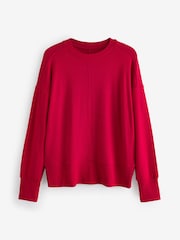 Red Soft Touch Cosy Seam Crew Neck Jumper - Image 5 of 6