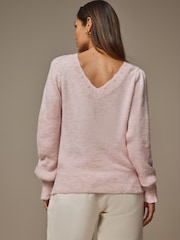 Laura Ashley Pullover mit Pointelle-Muster und V-Ausschnitt - Bild 2 von 8