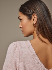 Laura Ashley Pullover mit Pointelle-Muster und V-Ausschnitt - Bild 4 von 8