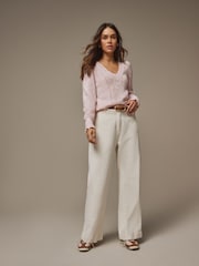 Laura Ashley Pullover mit Pointelle-Muster und V-Ausschnitt - Bild 5 von 8
