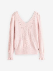 Laura Ashley Pullover mit Pointelle-Muster und V-Ausschnitt - Bild 6 von 8