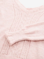 Laura Ashley Pullover mit Pointelle-Muster und V-Ausschnitt - Bild 7 von 8