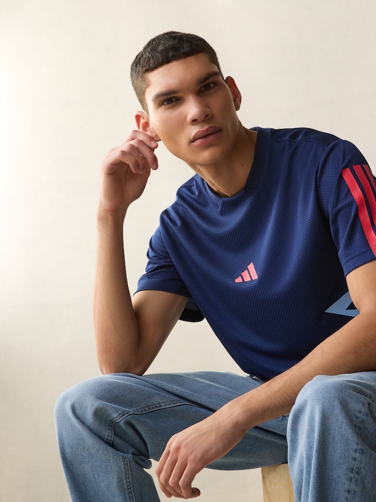 adidas Blue House Of Tiro Colourblock T-Shirt - Image 4 of 5
