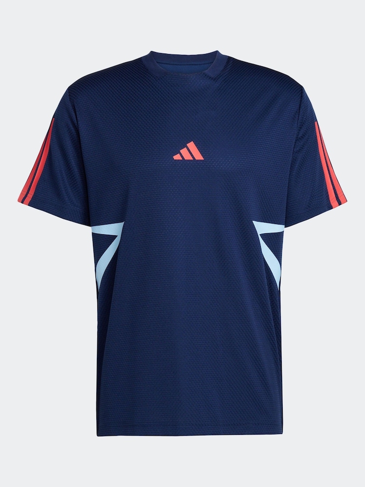 Синий - adidas House Of Tiro Colourblock T-Shirt - Image 5 of 5