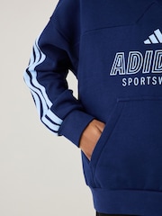 adidas Blue House of Tiro Fleece Hoodie - Image 4 of 5
