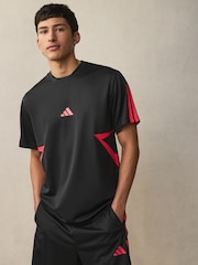 Черный - adidas House Of Tiro Colourblock T-Shirt - Image 1 of 4