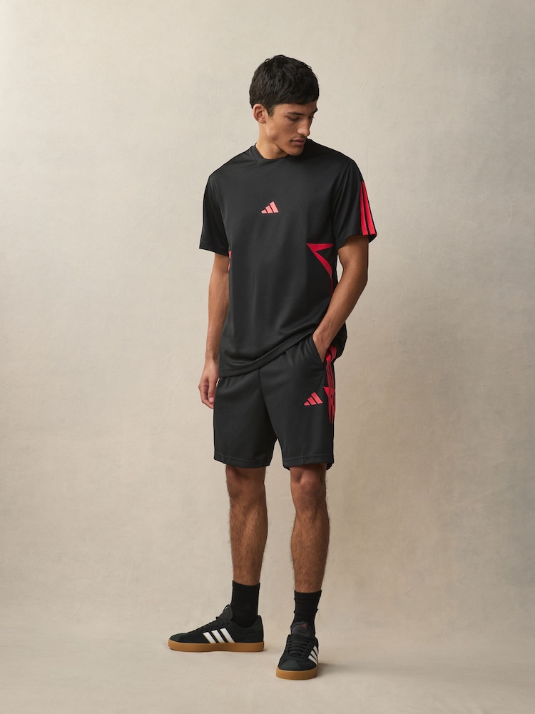 Черный - adidas House Of Tiro Colourblock T-Shirt - Image 2 of 4