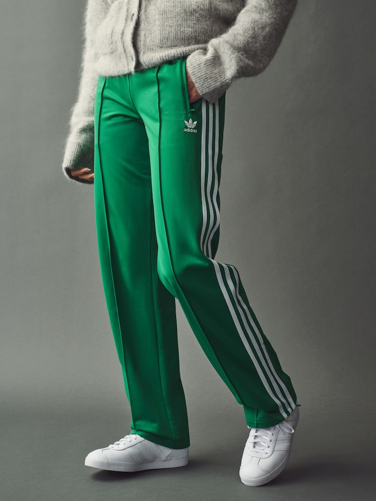 Verde - adidas Firebird 3 Stripe Straight Trackpants - Imagen 1 de 6