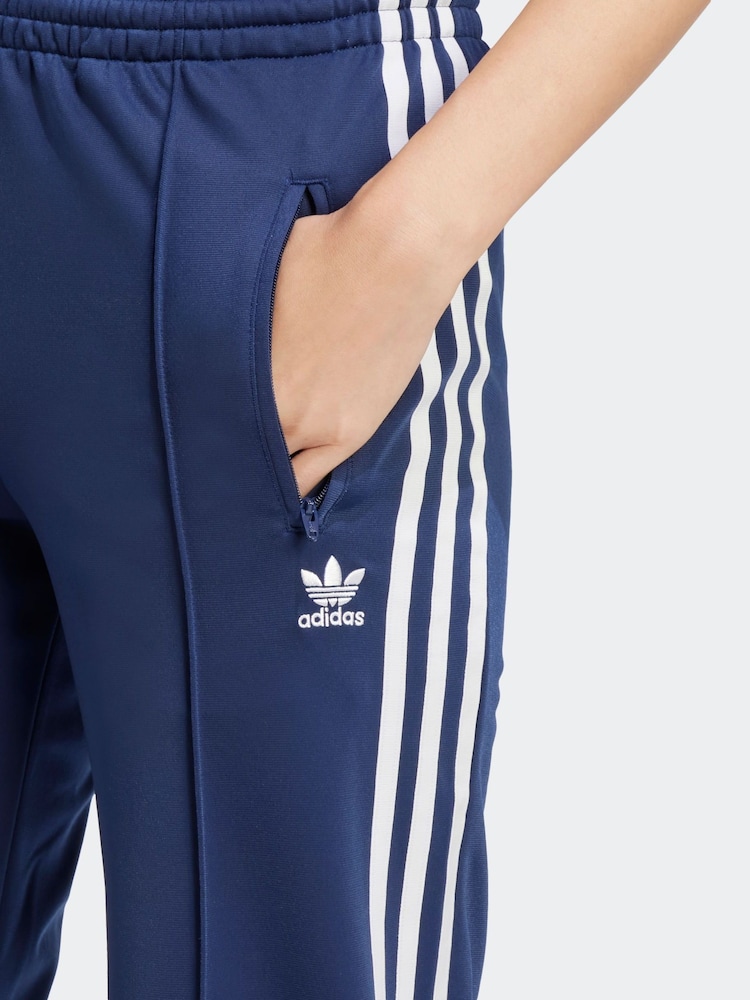 Blauw - adidas Firebird 3 Stripe Straight Trackpants - Image 8 of 9