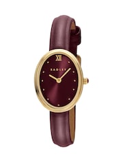 Peers Hardy Red Peers Hardy Ladies Gold Plated Oval Dark Cherry Leather Strap Watch - Image 2 of 4