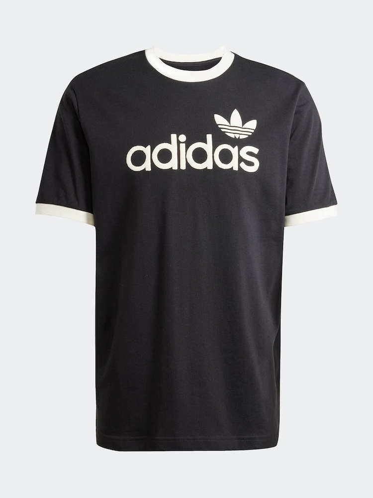 adidas Originals Black Simple 100% Cotton T-Shirt - Image 6 of 6