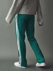adidas Dark Green Straight Firebird 3 Stripe Straight Trackpants - Image 2 of 9